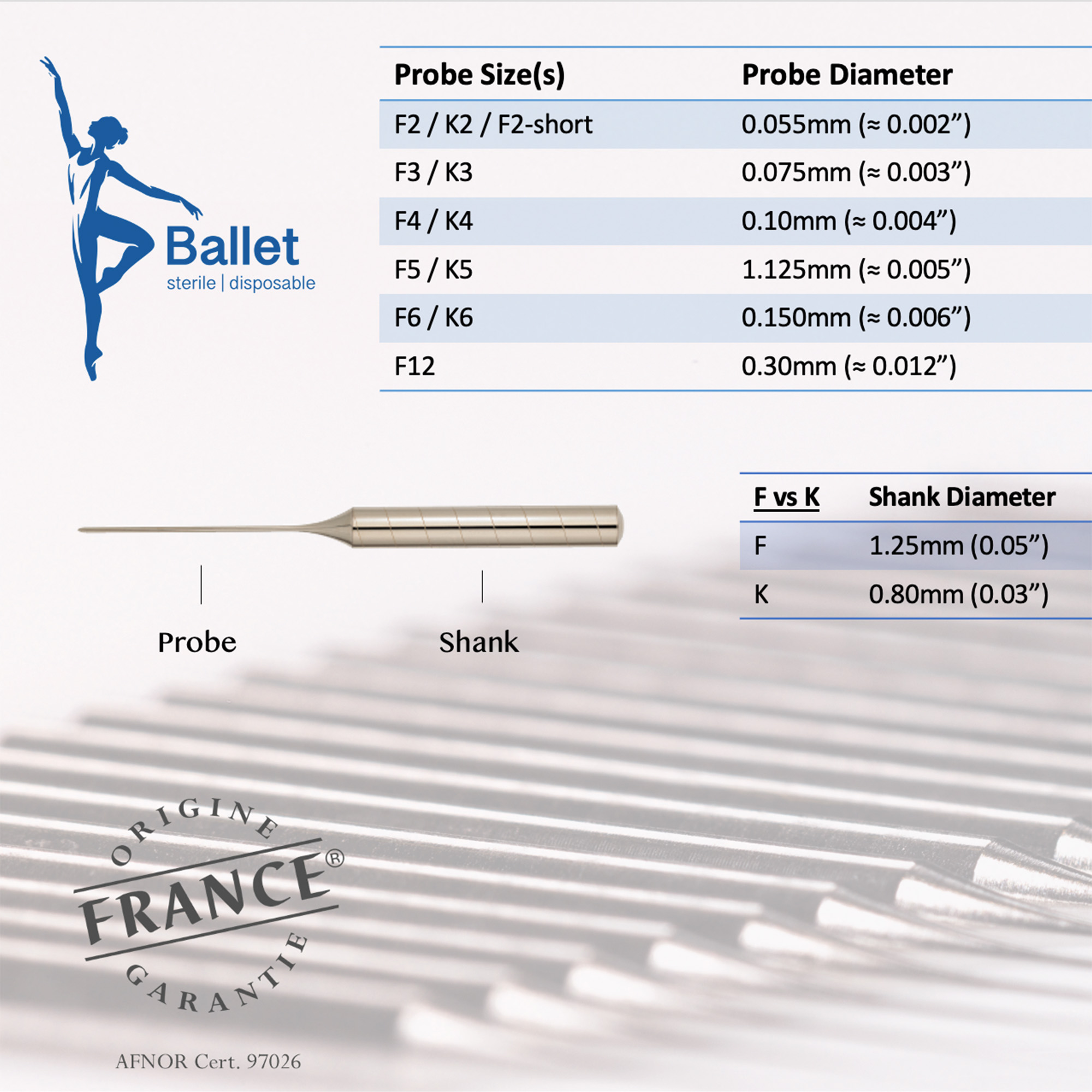 BALLET NEEDLES F4 Stainless (50)