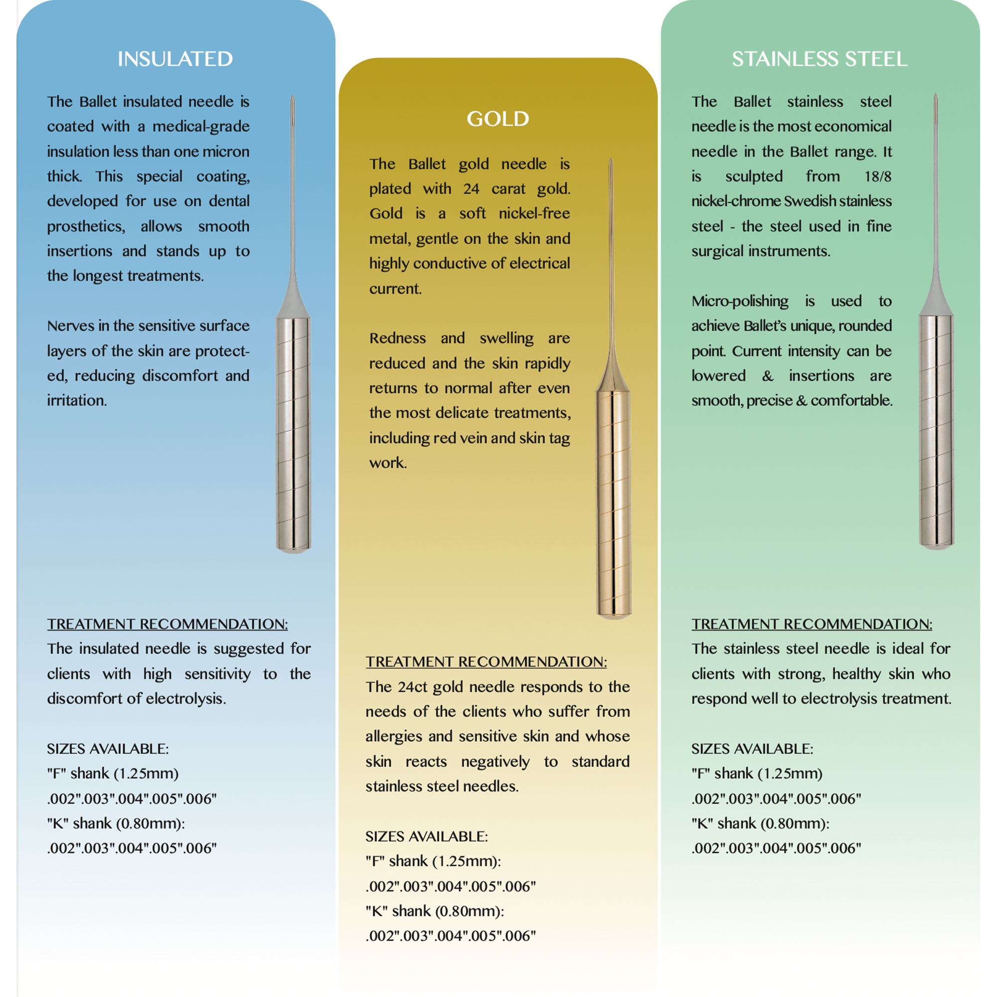 BALLET NEEDLES F12 Stainless (50)