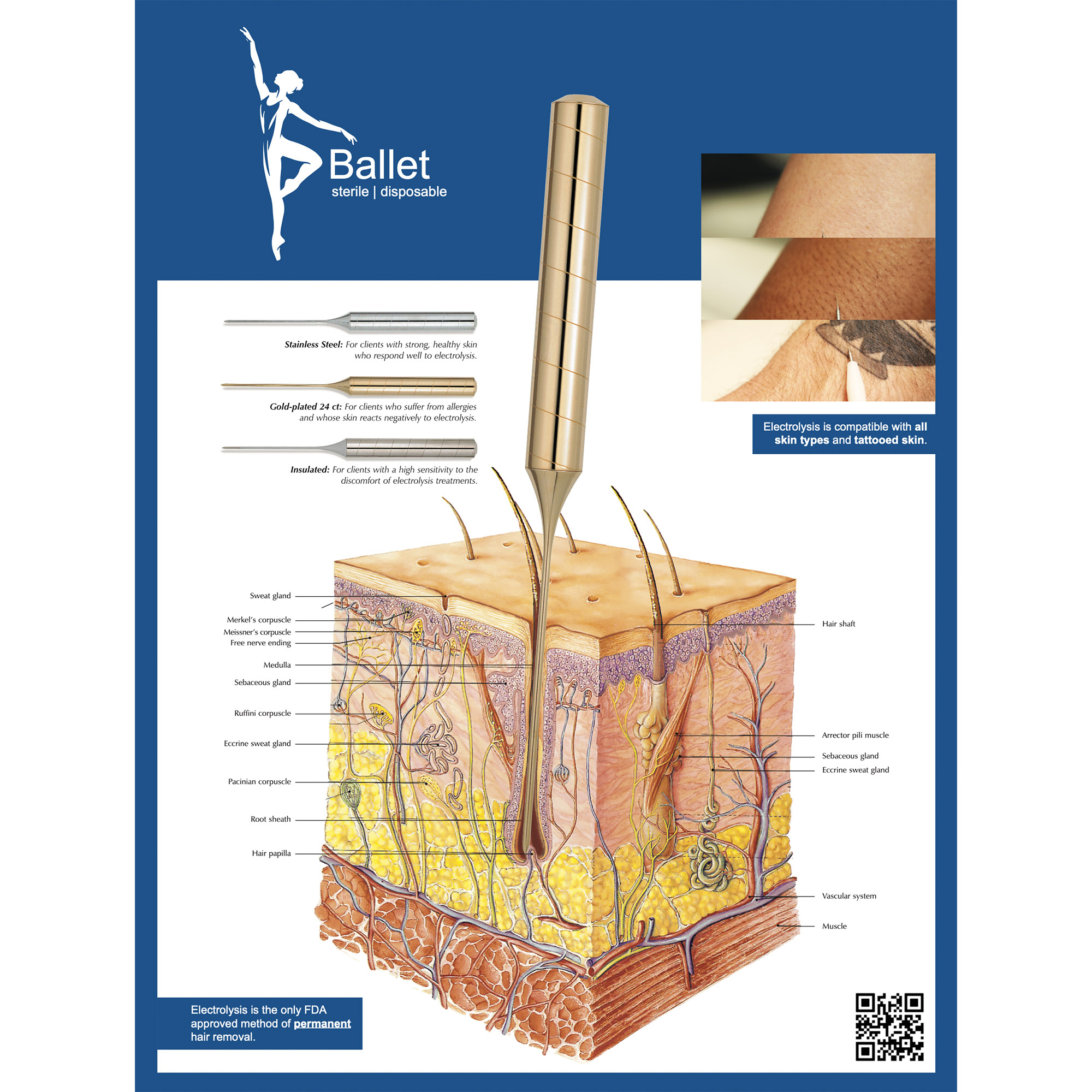 BALLET NEEDLES F3  Stainless (50)